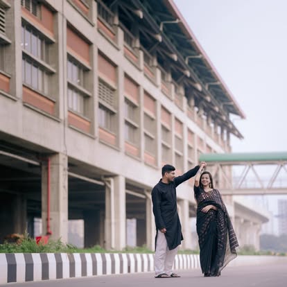 Couple portrait at urban location